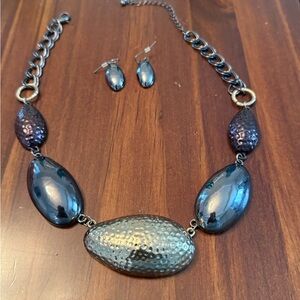 Elegant mixed metals Necklace and Earring Set